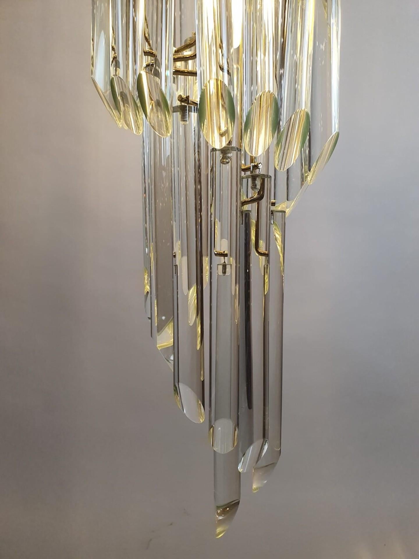 Lampadario a cascata in vetro di Murano in vendita 1