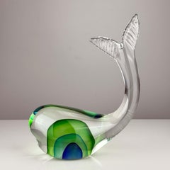 Murano Glass Whale Figurine Sculpture Paperweight Antonio da Ros for Cenedese