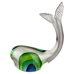 Murano Glass Whale Figurine Sculpture Paperweight Antonio da Ros for Cenedese