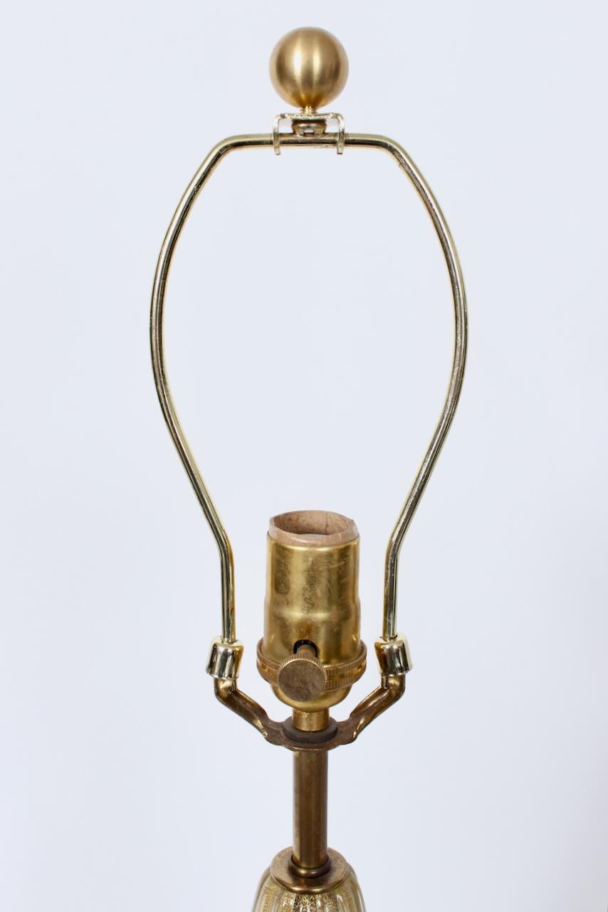 Murano Glass White & Clear Ribbed Table Lamp with Gold inclusions 10
