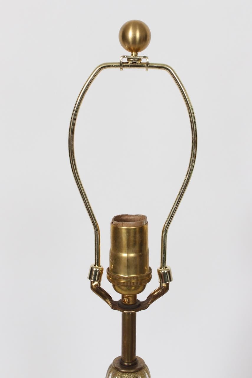 Murano Glass White & Clear Ribbed Table Lamp with Gold inclusions 11