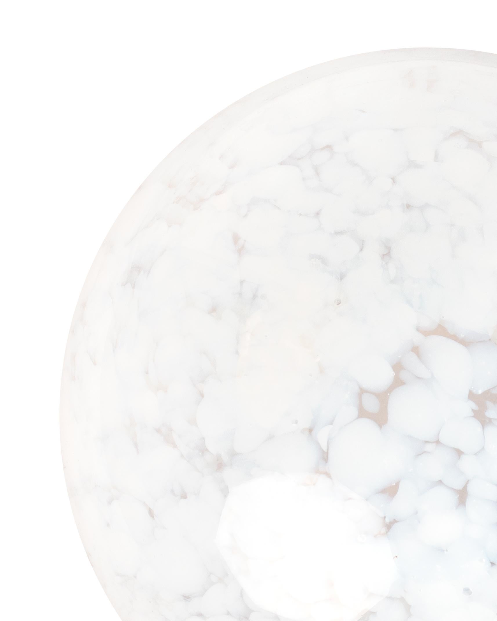 Hand-Crafted Murano Glass White Opaline Crown Wall Lamp by Stories of Italy For Sale