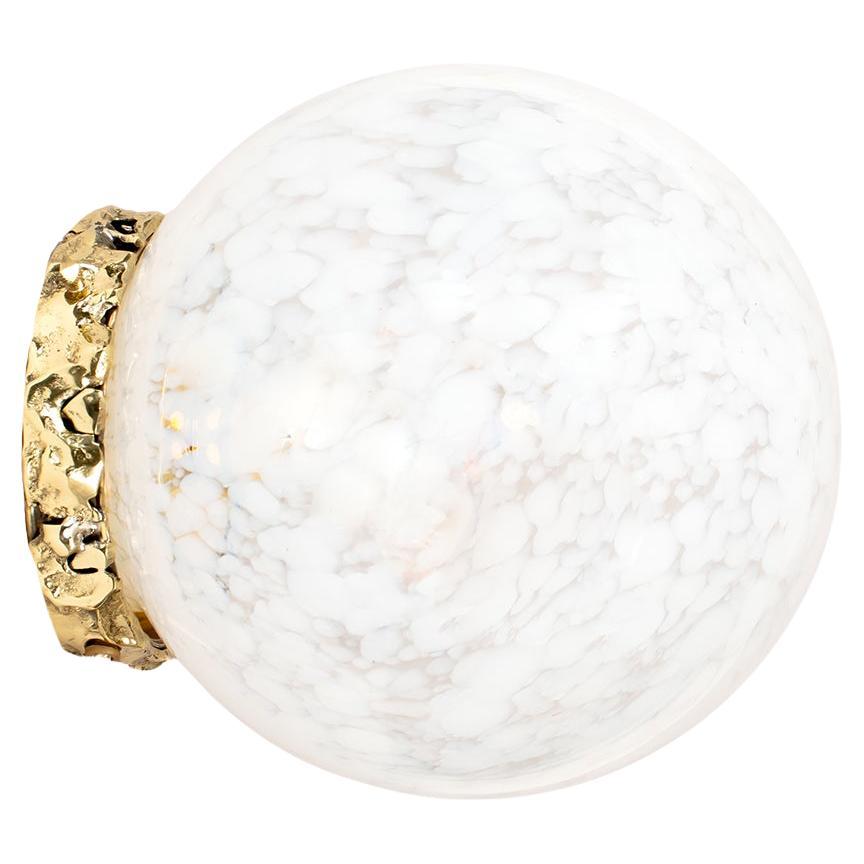 Murano Glas Weiß Opaline Crown Wandleuchte von Stories Of Italy