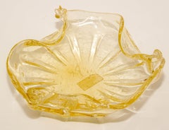 Aschenbecher/Schale aus Muranoglas mit Goldstaubschale, Italien 1970er Jahre