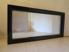 Murano Glass Wood and Brass Midcentury Italian Wall Mirror, 1930