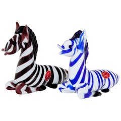 Verre de Murano Zebras, Italie, XXe siècle