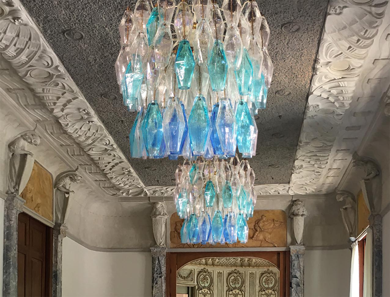 Murano Glasse 133-Colored Poliedri Chandelier 14