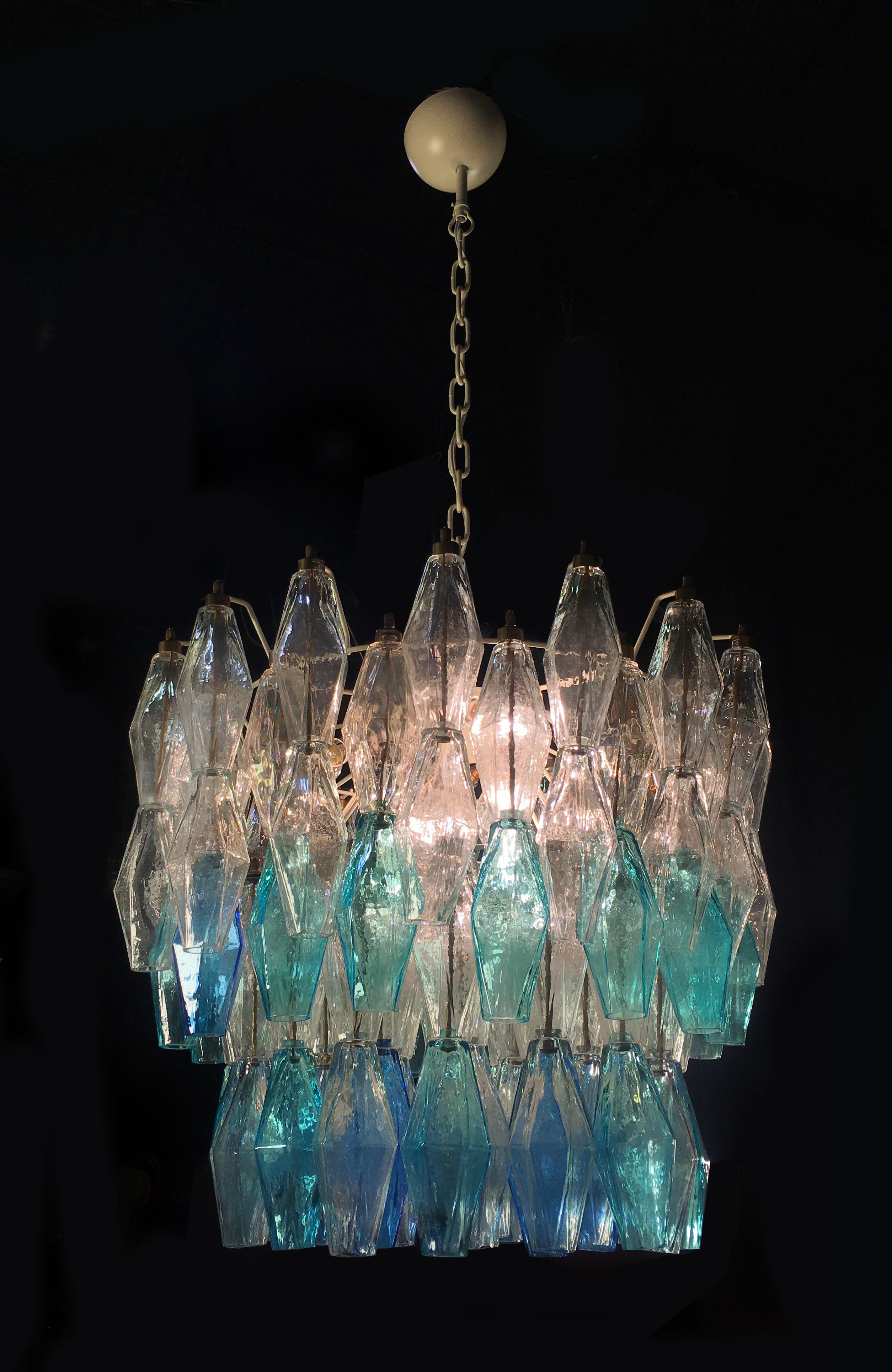 Italian Murano Glasse 133-Colored Poliedri Chandelier