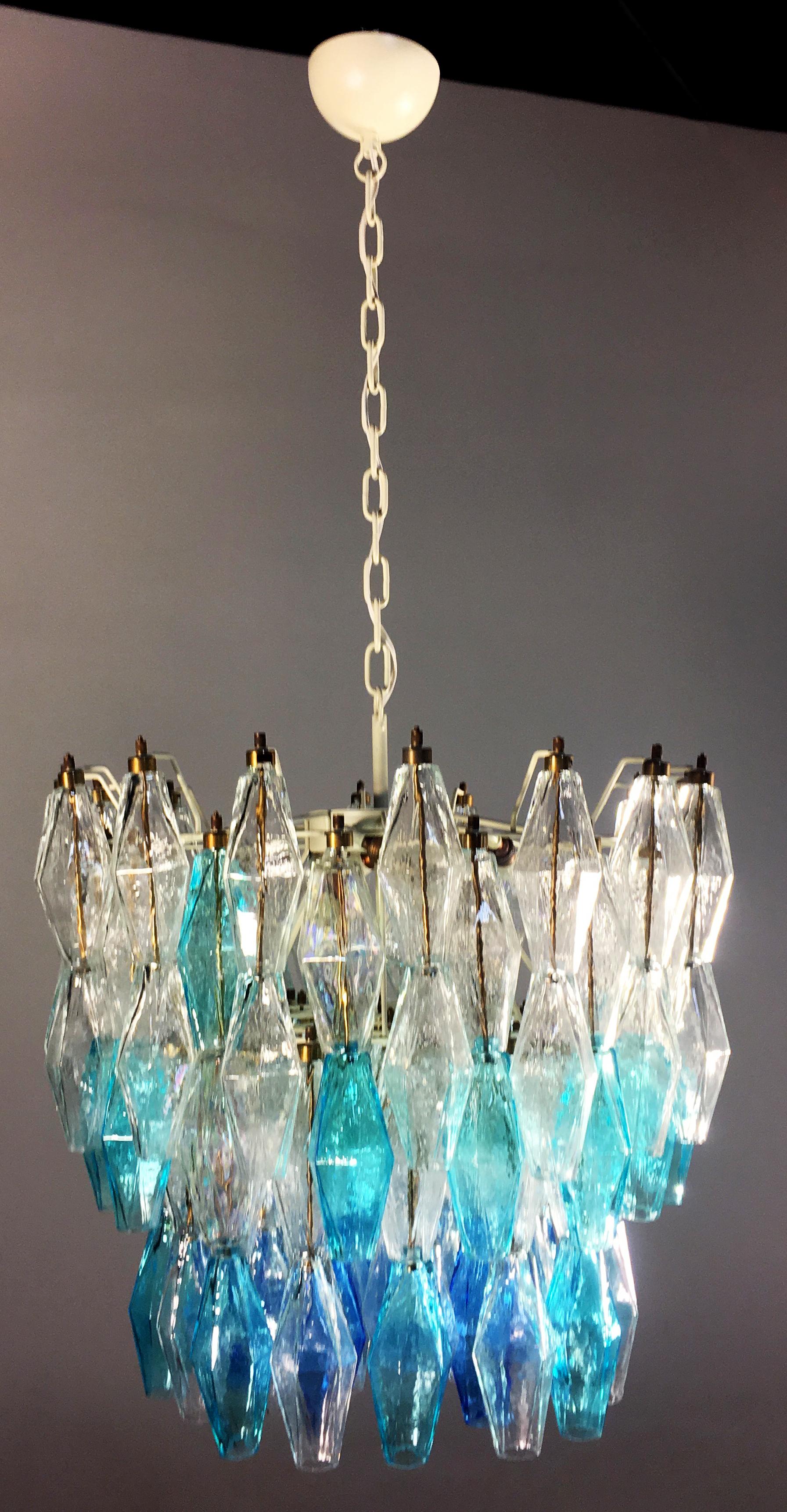 Late 20th Century Murano Glasse 133-Colored Poliedri Chandelier