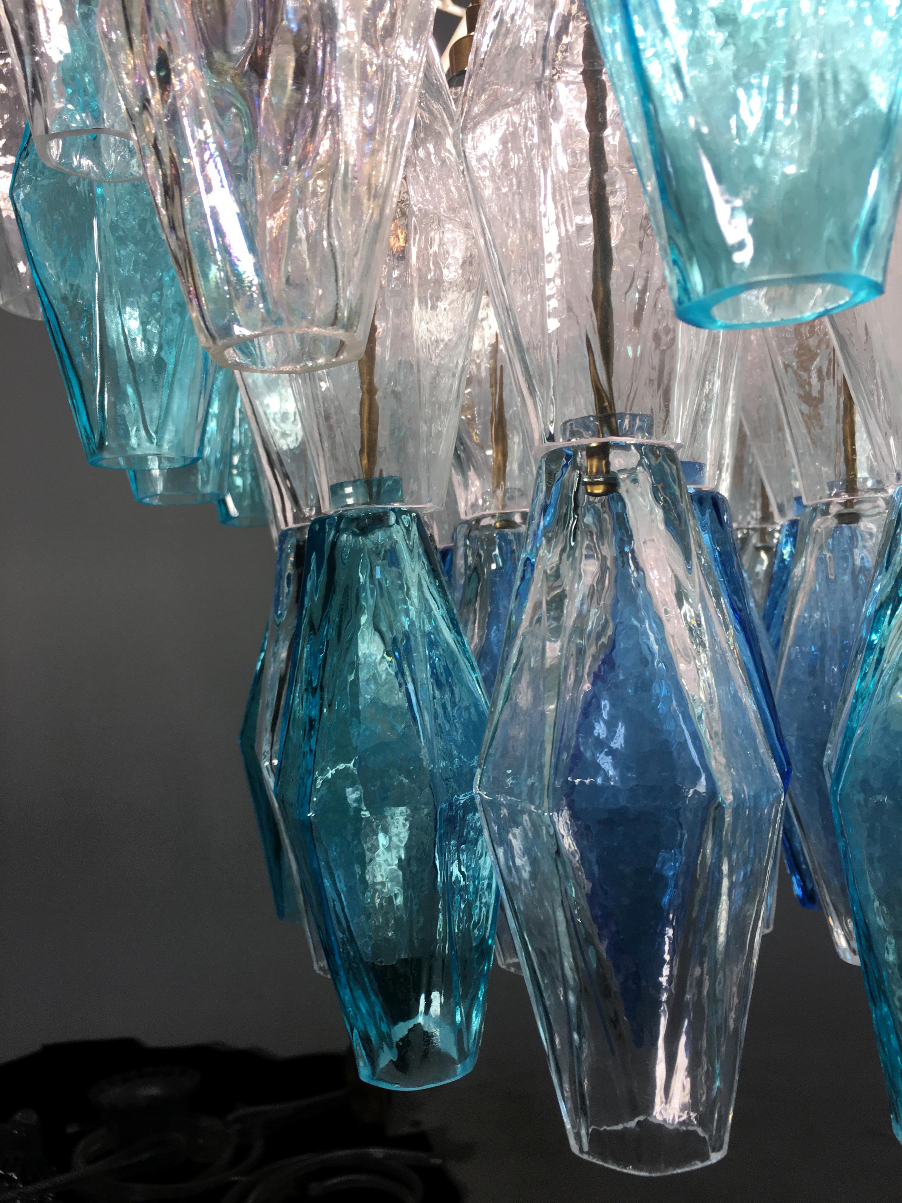 Metal Murano Glasse 133-Colored Poliedri Chandelier