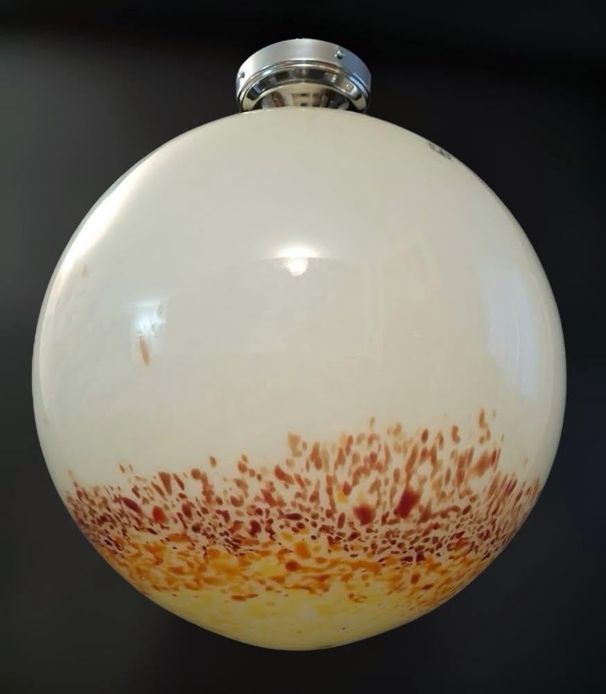 Mid-Century Modern Murano Globe Pendant by De Majo For Sale