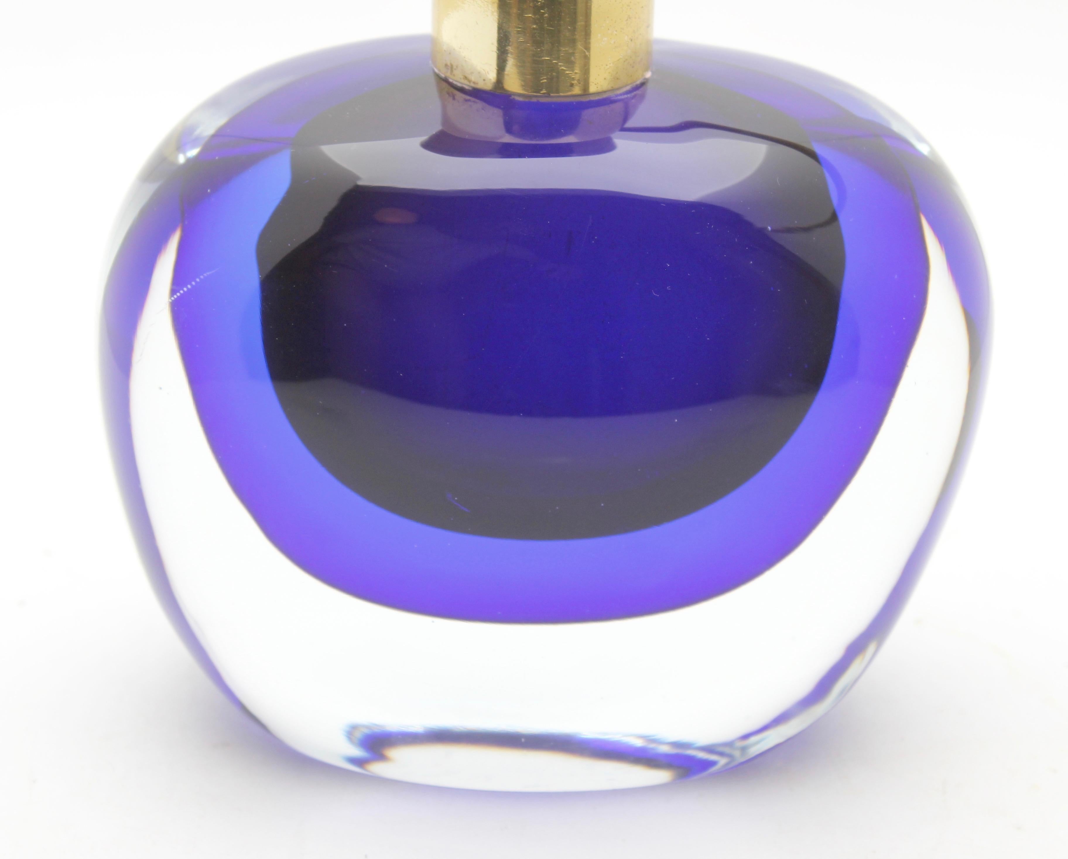 Hand-Crafted Murano Globe-Shaped Lamp Cobalt Blue with a Dramatic Jewel-Like Effect