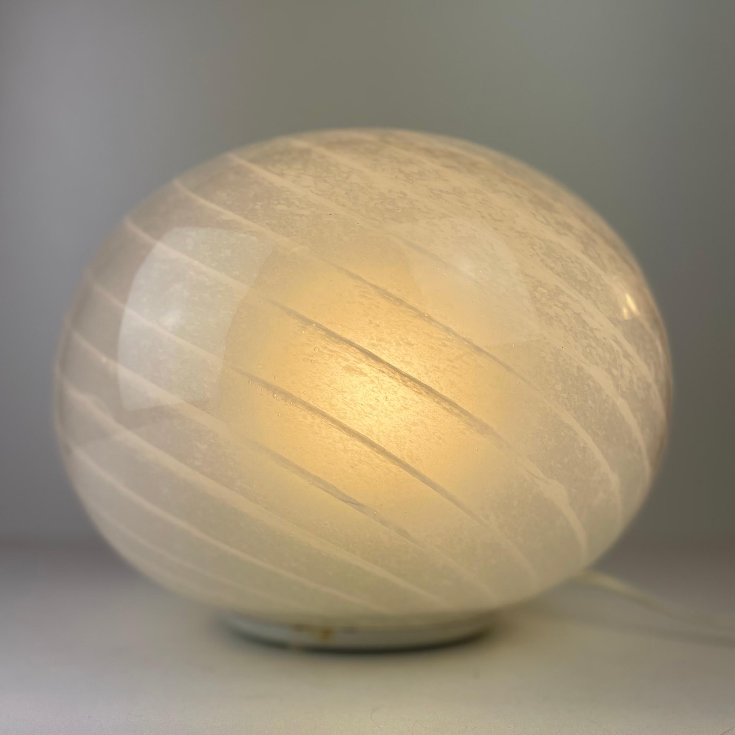 Italian table lamp made of a Murano glass globe with a swirl effect, from the 1970’s.
-
Lampe de table italienne réalisée avec un globe en verre de Murano à effet tourbillonnant, des années 1970.


Designed by: Pier Giuseppe Ramella   Origin: