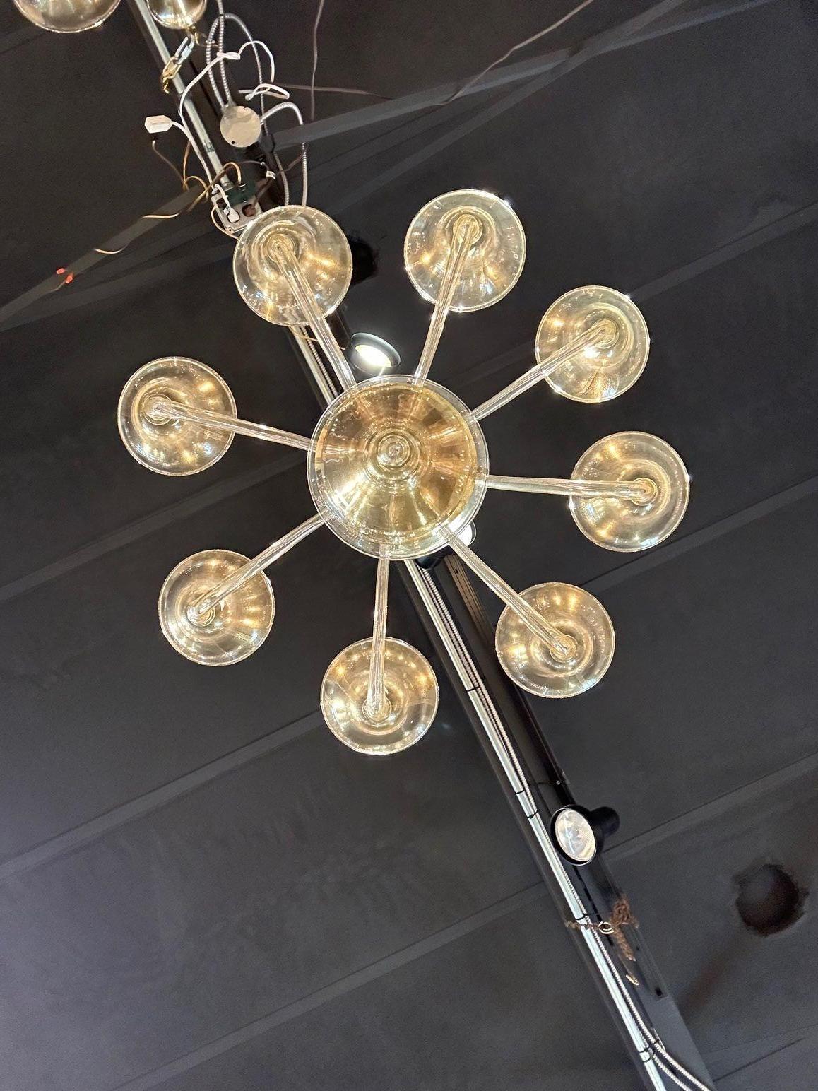 Murano Gold 8 Arm Chandelier For Sale 4