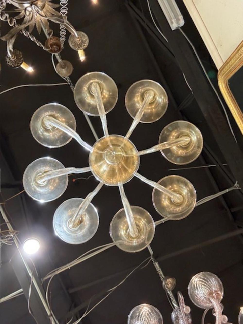 Lampadario a 8 luci in oro di Murano in vendita 1