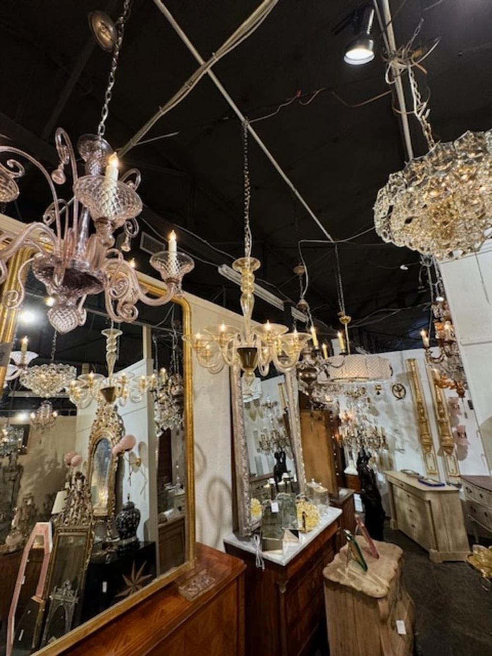 Lampadario a 8 luci in oro di Murano in vendita 2