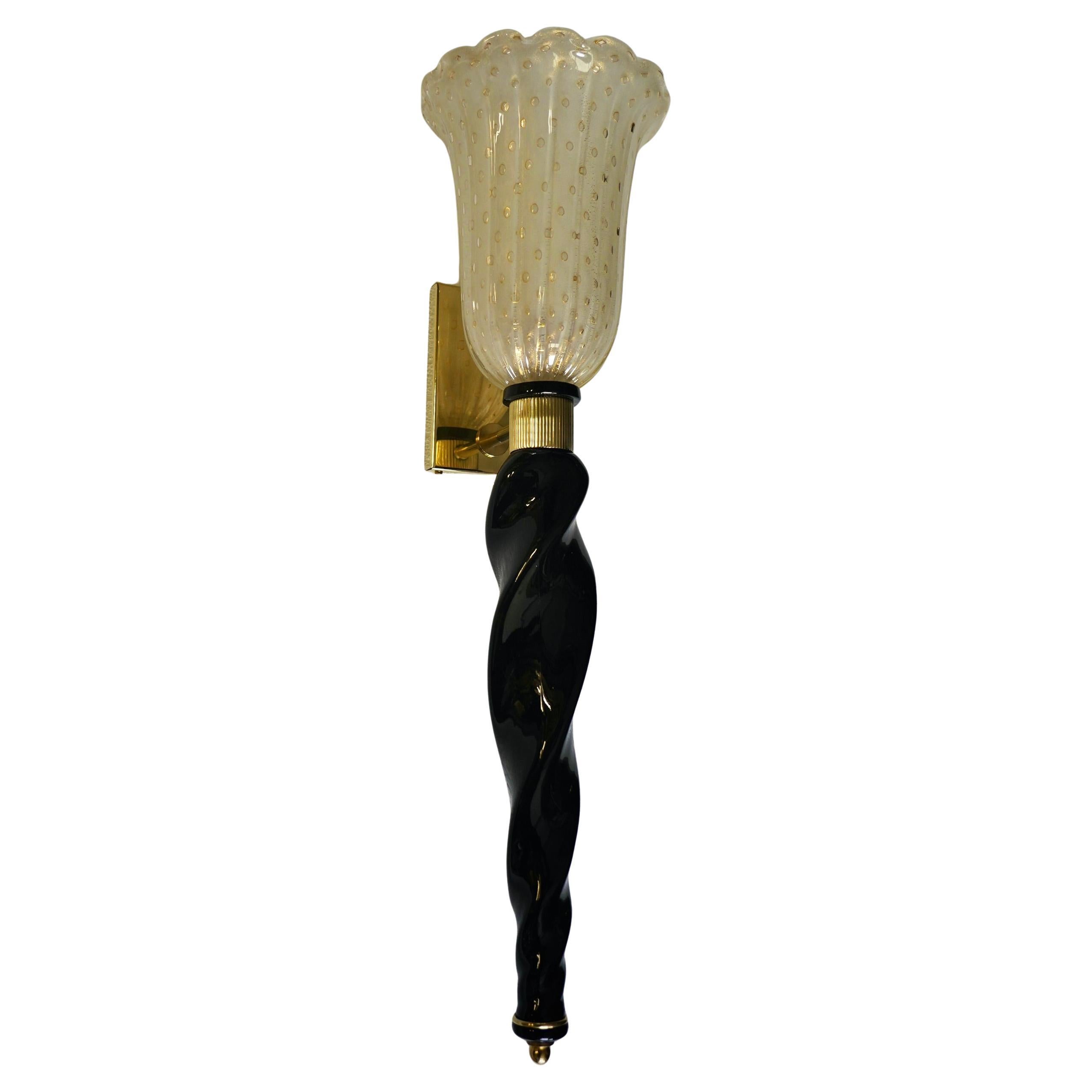 Apliques y Lámparas de Murano de Cristal Dorado y Negro, 2020