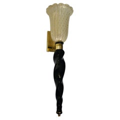 Murano Gold and Black Color Glass Wall Light and Sconces, 2020