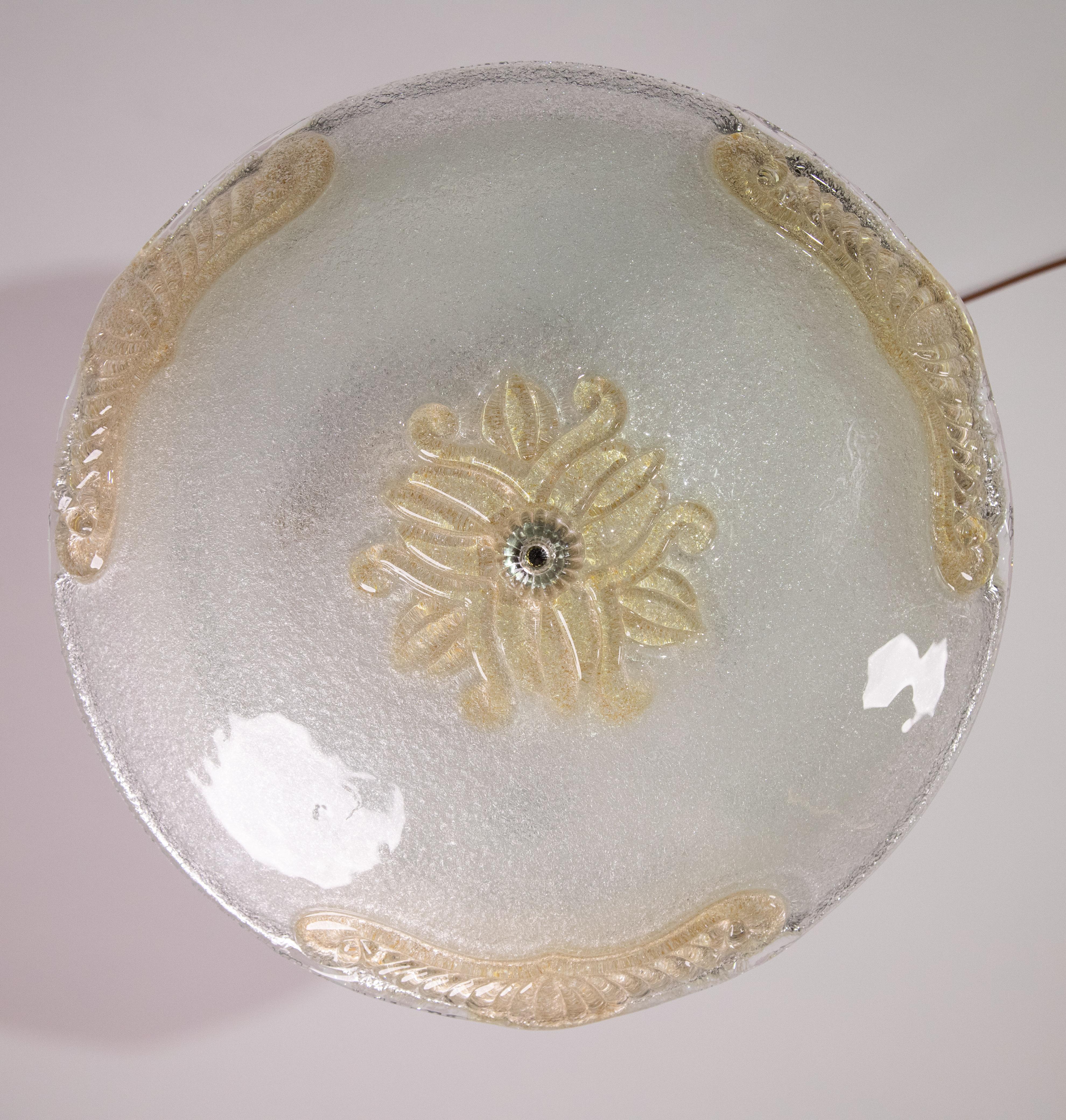 Murano Gold and Trasparent Ceiling Light, 1970 For Sale 6