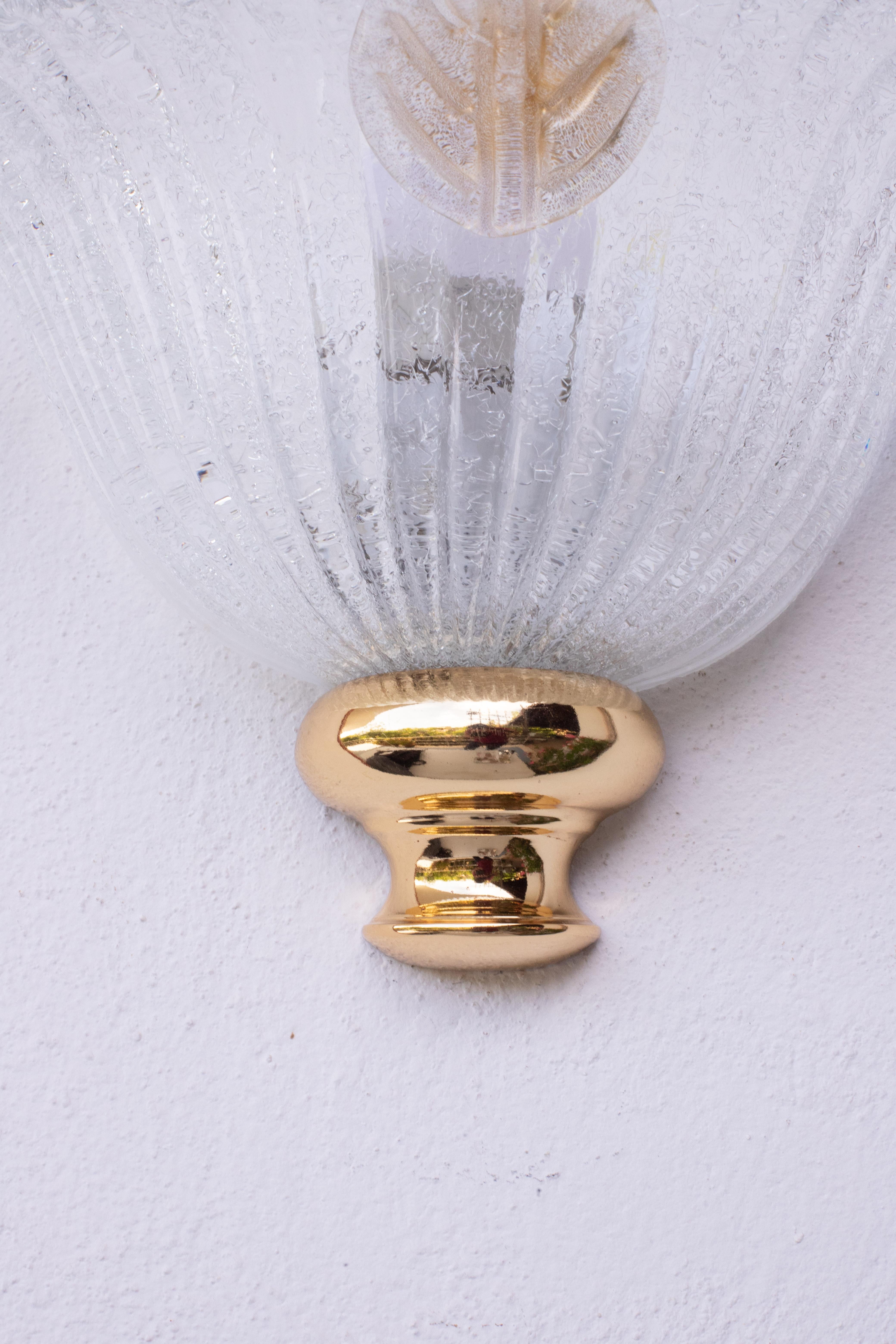 Italiano Applique di Murano in oro e trasparenti, 1970 in vendita