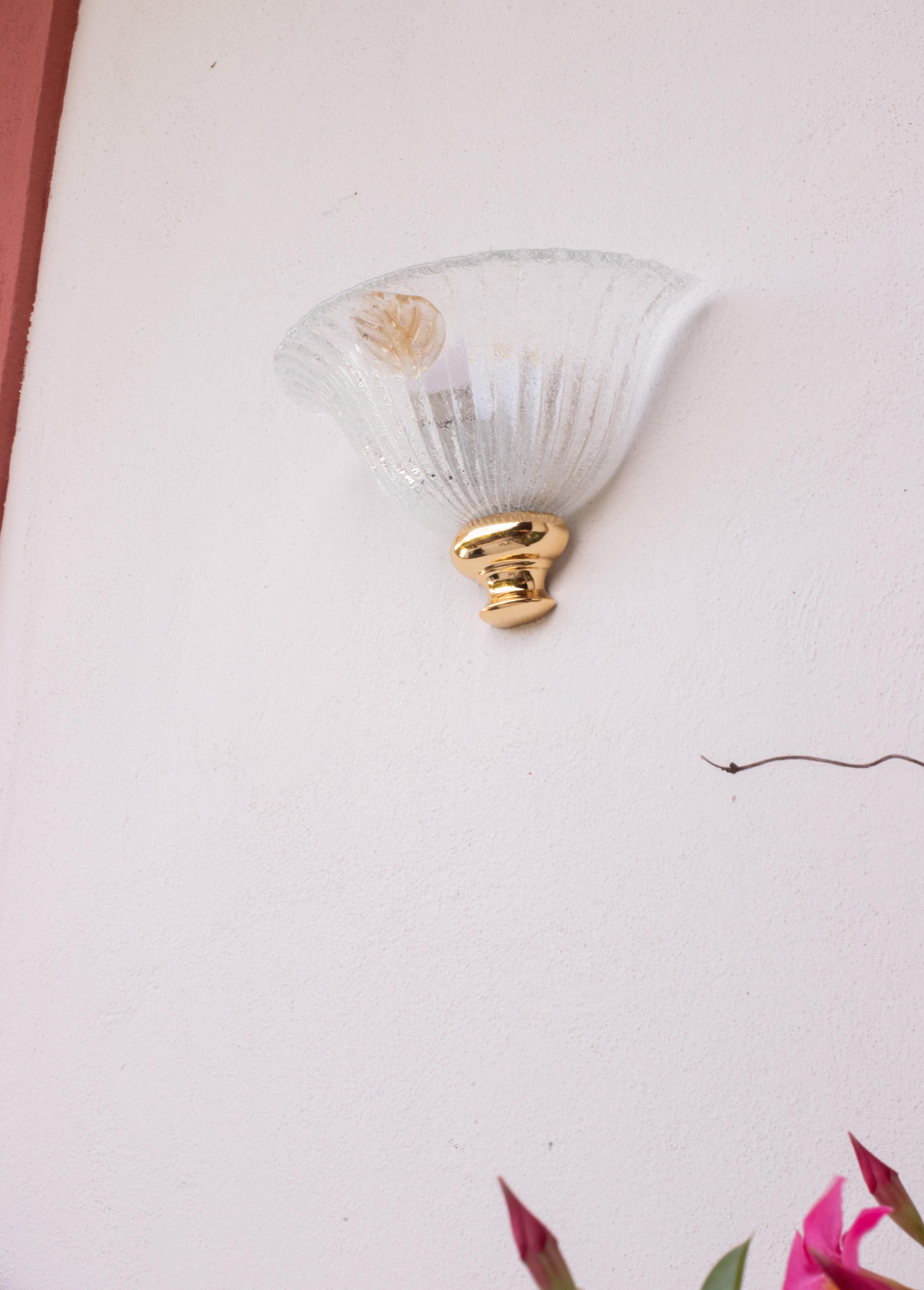 Applique di Murano in oro e trasparenti, 1970 In condizioni buone in vendita a Roma, IT