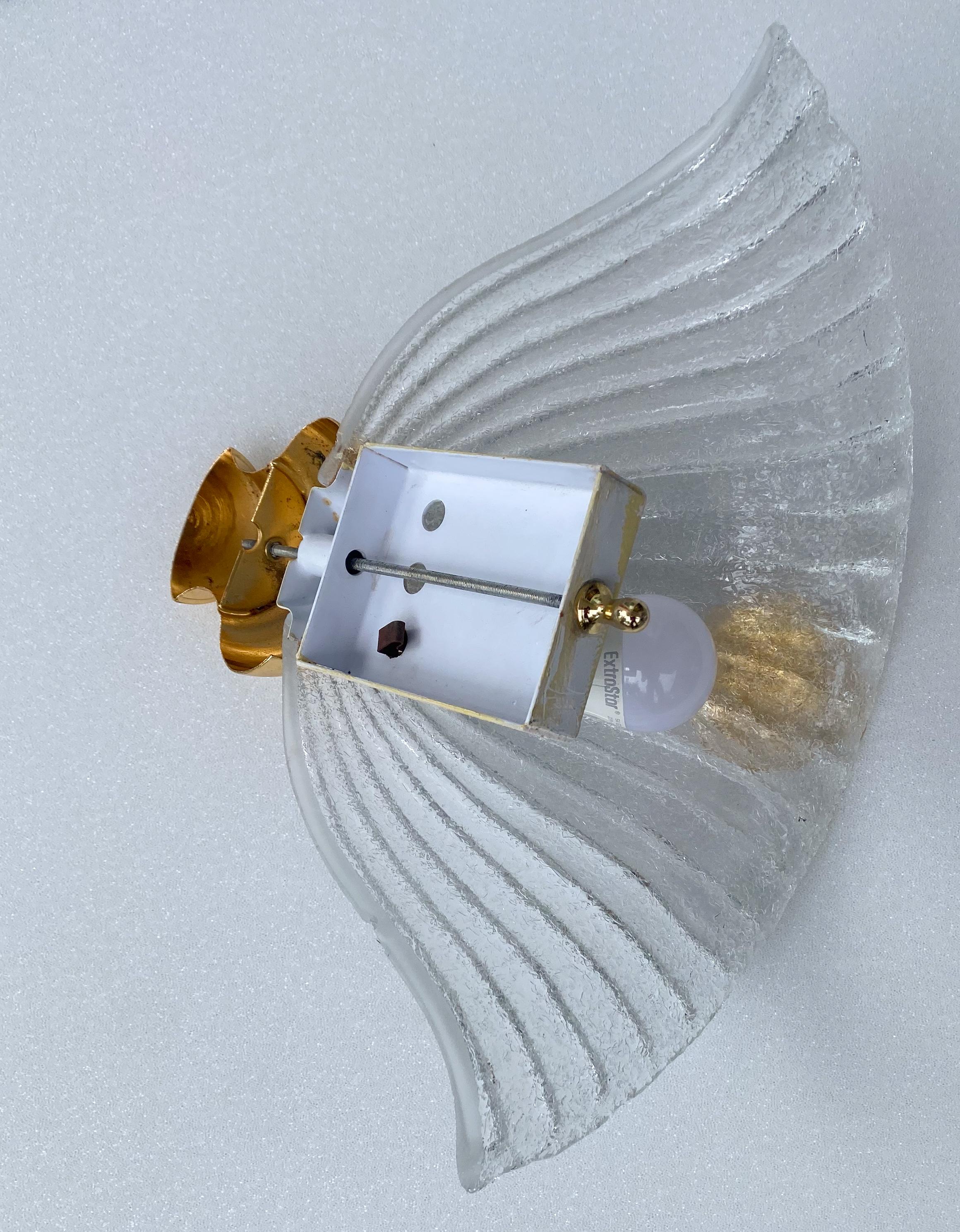 Applique di Murano in oro e trasparenti, 1970 in vendita 3