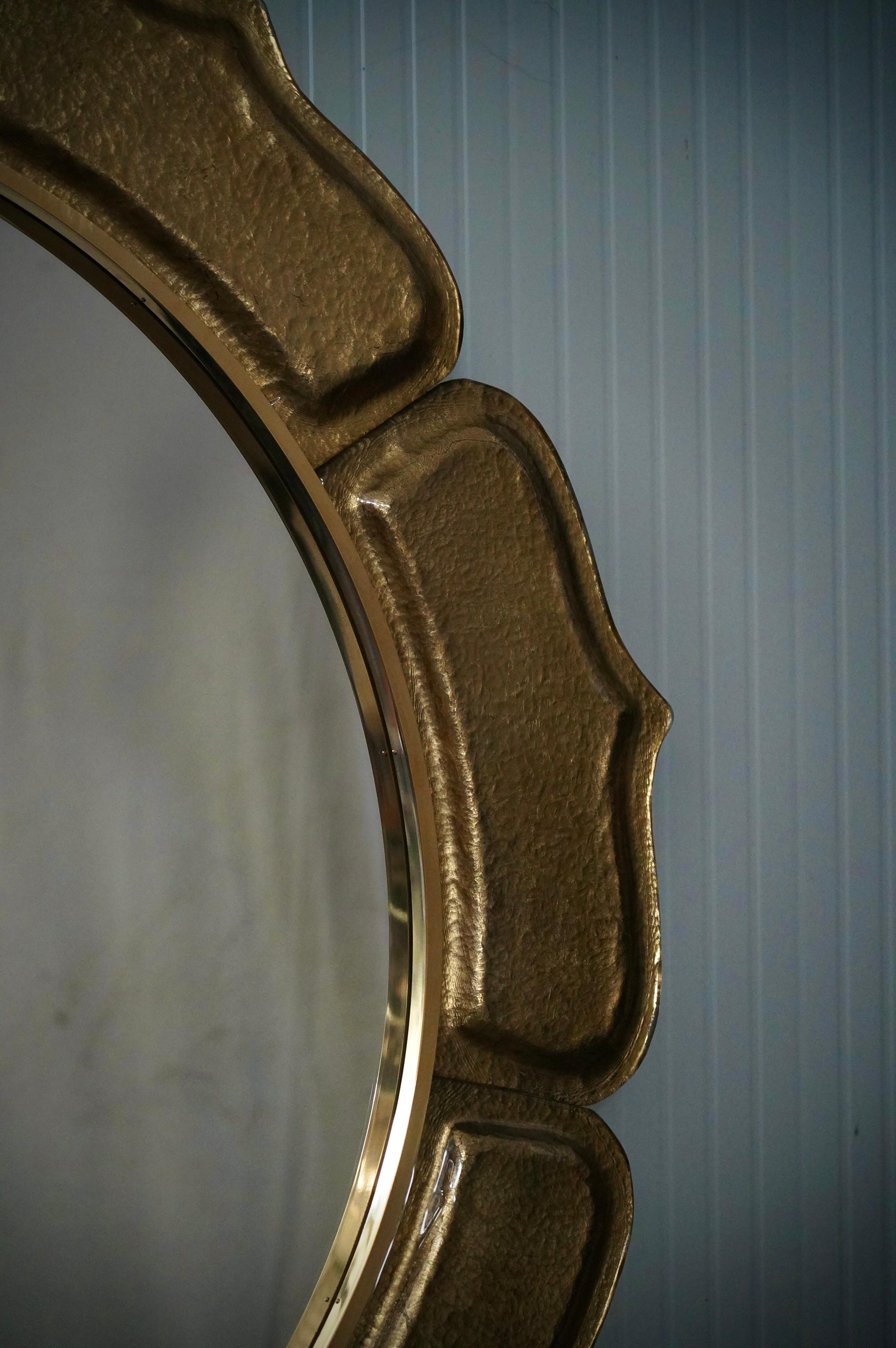 Murano Gold Kunstglas und Messing Italienische Konsole / Wandspiegel, 2020 im Angebot 1