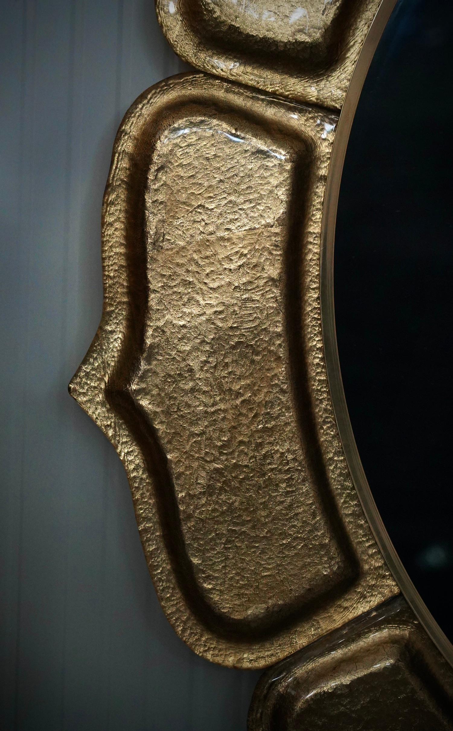 Murano Gold Kunstglas und Messing Italienische Konsole / Wandspiegel, 2020 im Angebot 2