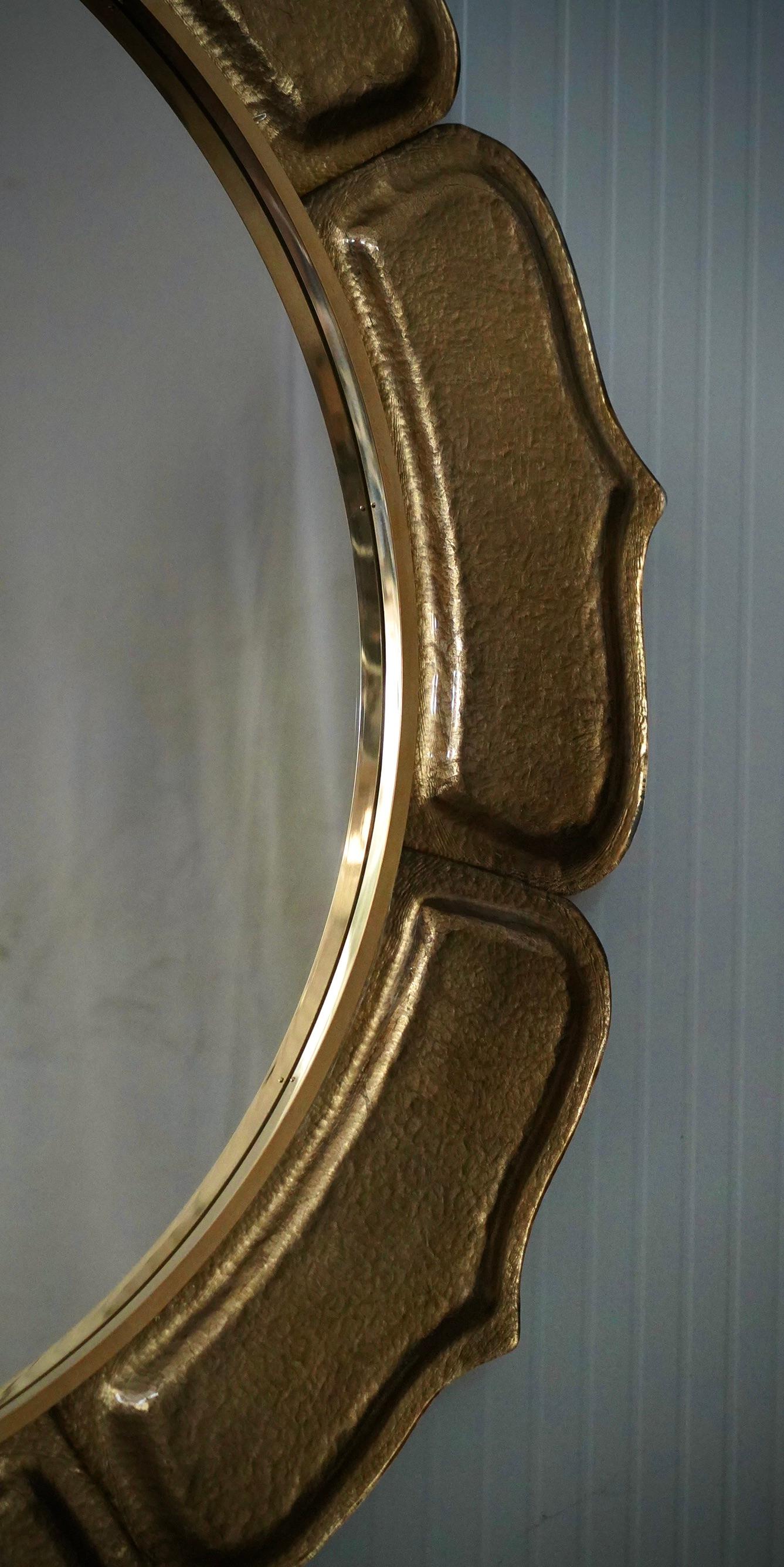 Console / Miroir mural italien en verre d'art doré et laiton de Murano, 2020 en vente 2