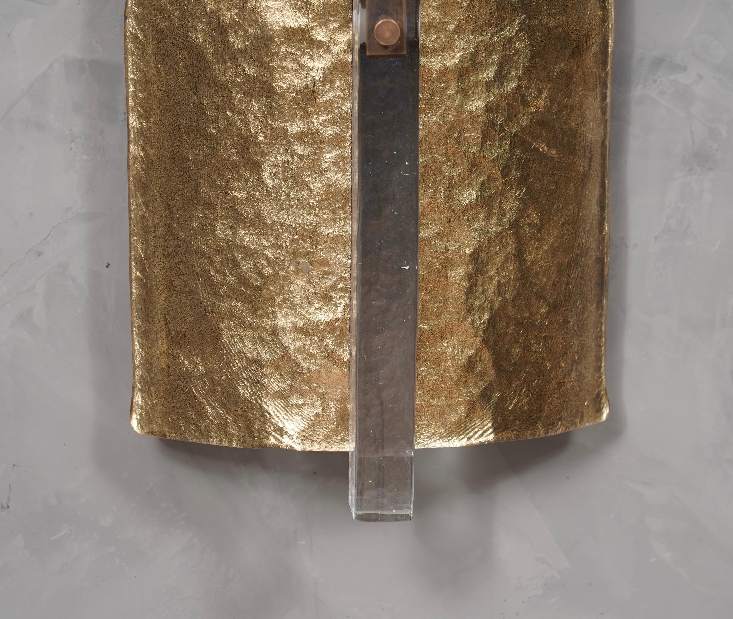 Murano-Gold-Kunstglas-Wandleuchte aus der Mitte des Jahrhunderts, 1990 (Italienisch) im Angebot