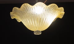 Murano Gold Ceiling Light Flower by Barovier & Toso, 1970