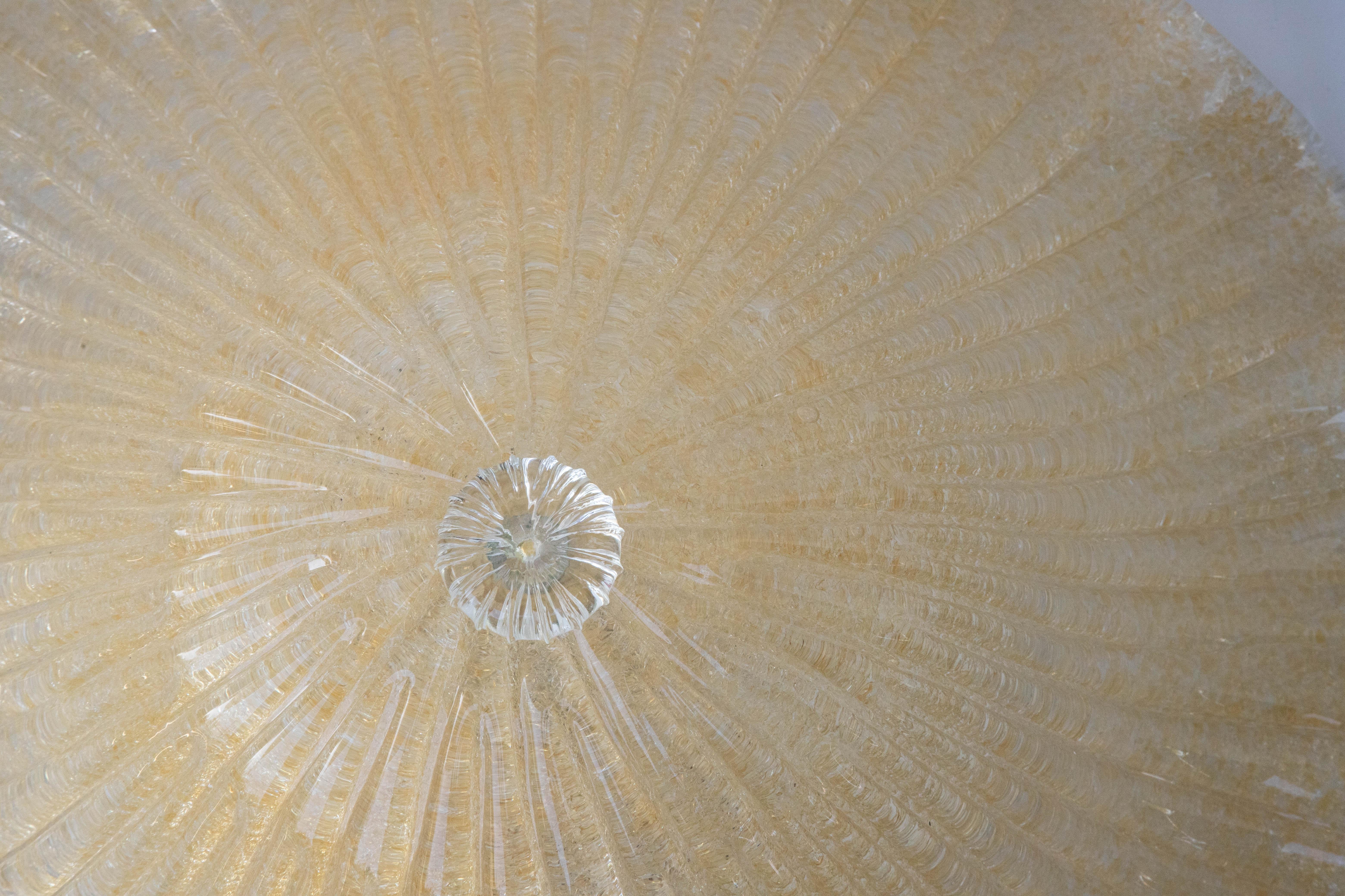 Late 20th Century Murano Gold Ceiling Light Flower by Barovier & Toso, 1970