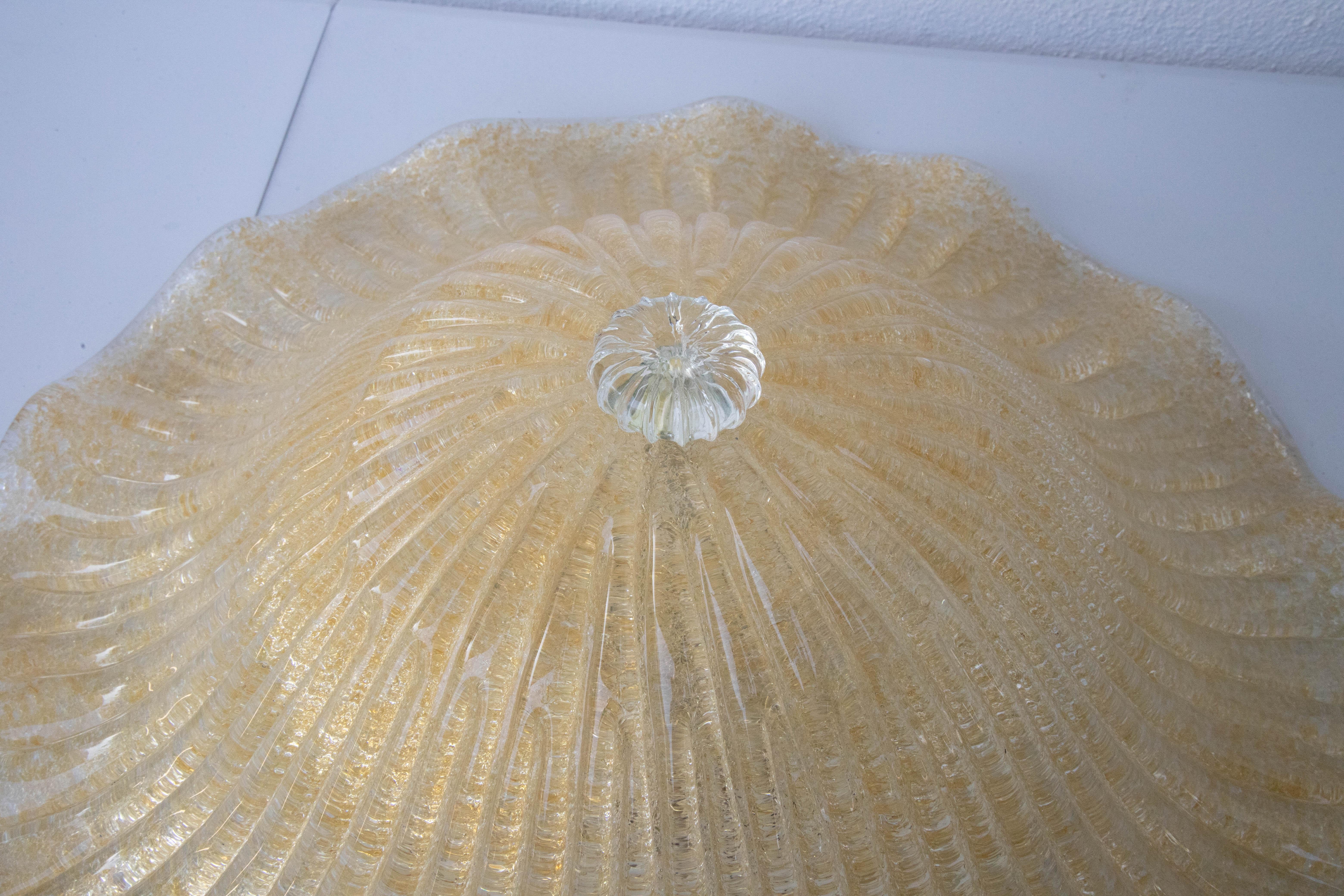 Murano Gold Ceiling Light Flower by Barovier & Toso, 1970 1