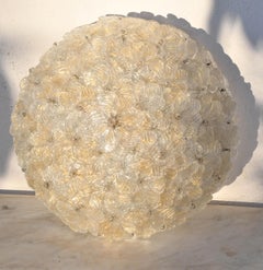 Murano Gold Ceiling Light Flower by Seguso for Venini, Italy, 1960s