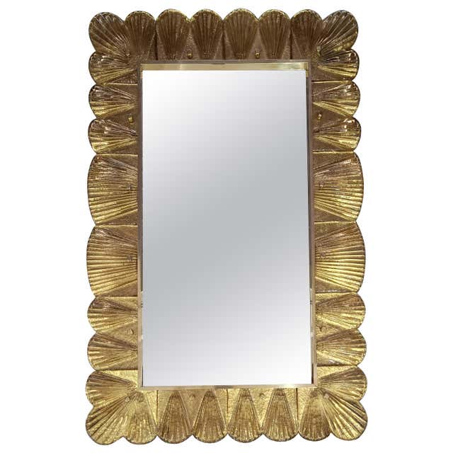 Murano Glass Gold Leaf Mirror For Sale at 1stDibs