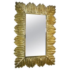 Wandspiegel aus Muranoglas, Goldfarben, Messing und Messing, Mitte des Jahrhunderts, 2000