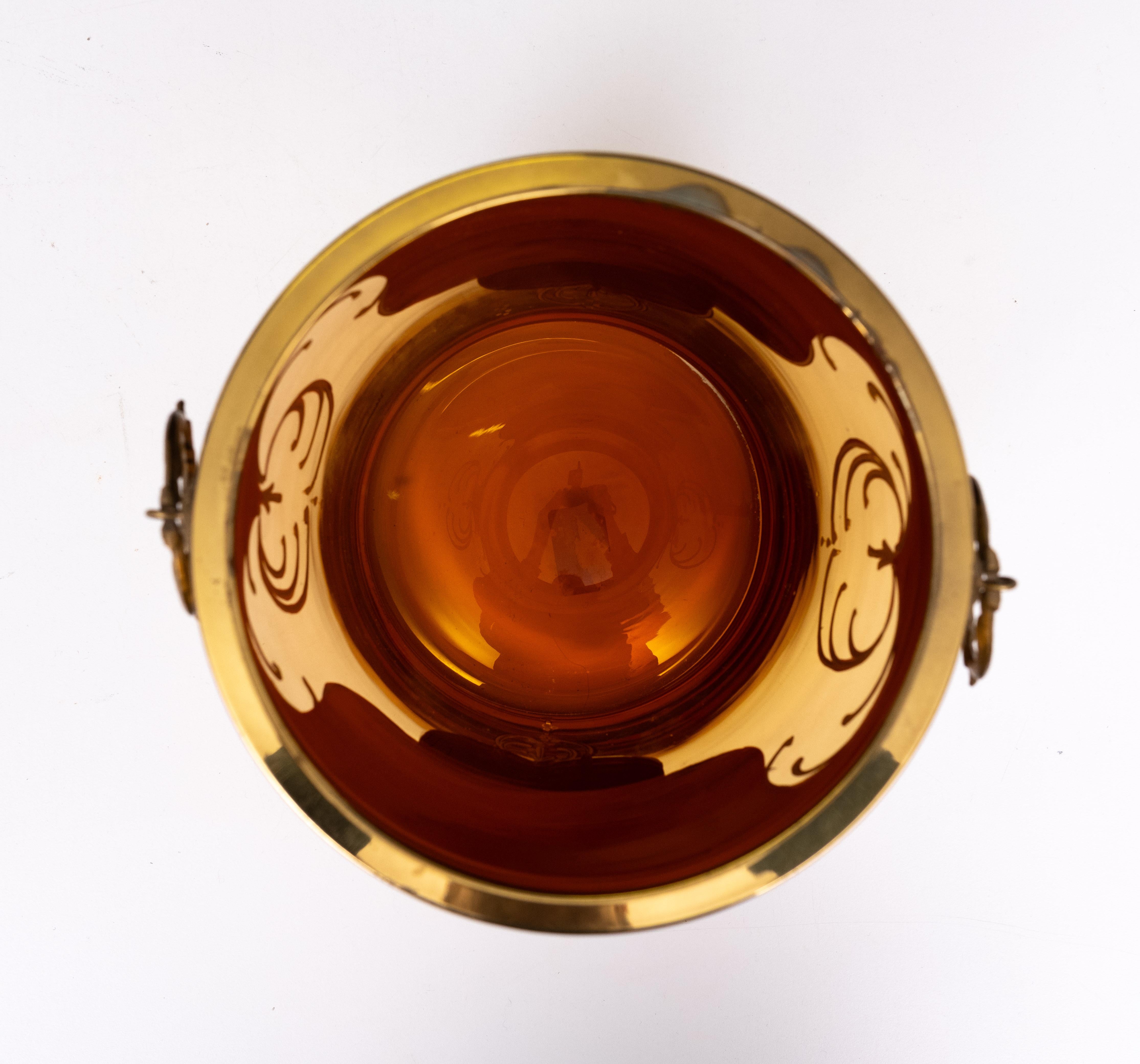 Secchiello per il ghiaccio in vetro decorato oro di Murano firmato  Italia in vendita 4