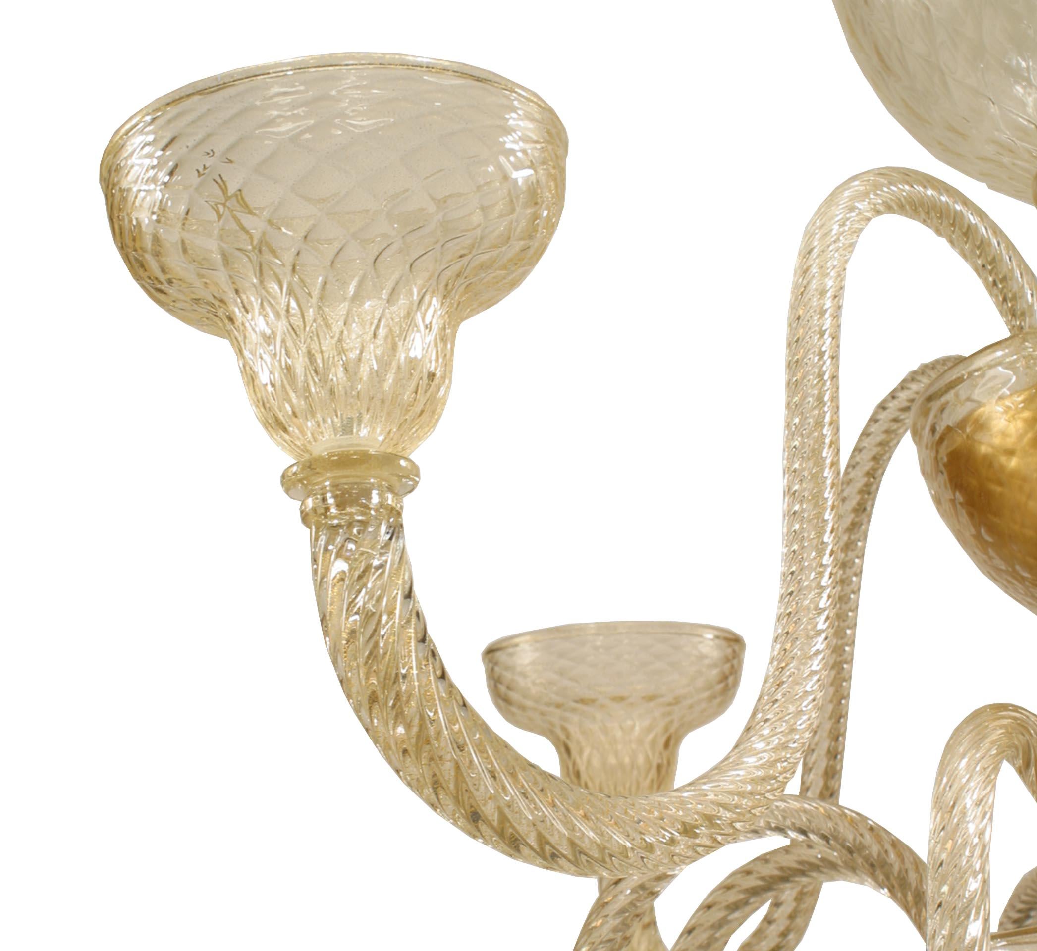 Ballotton-Kronleuchter aus Muranoglas mit Goldstaubglas (Moderne) im Angebot