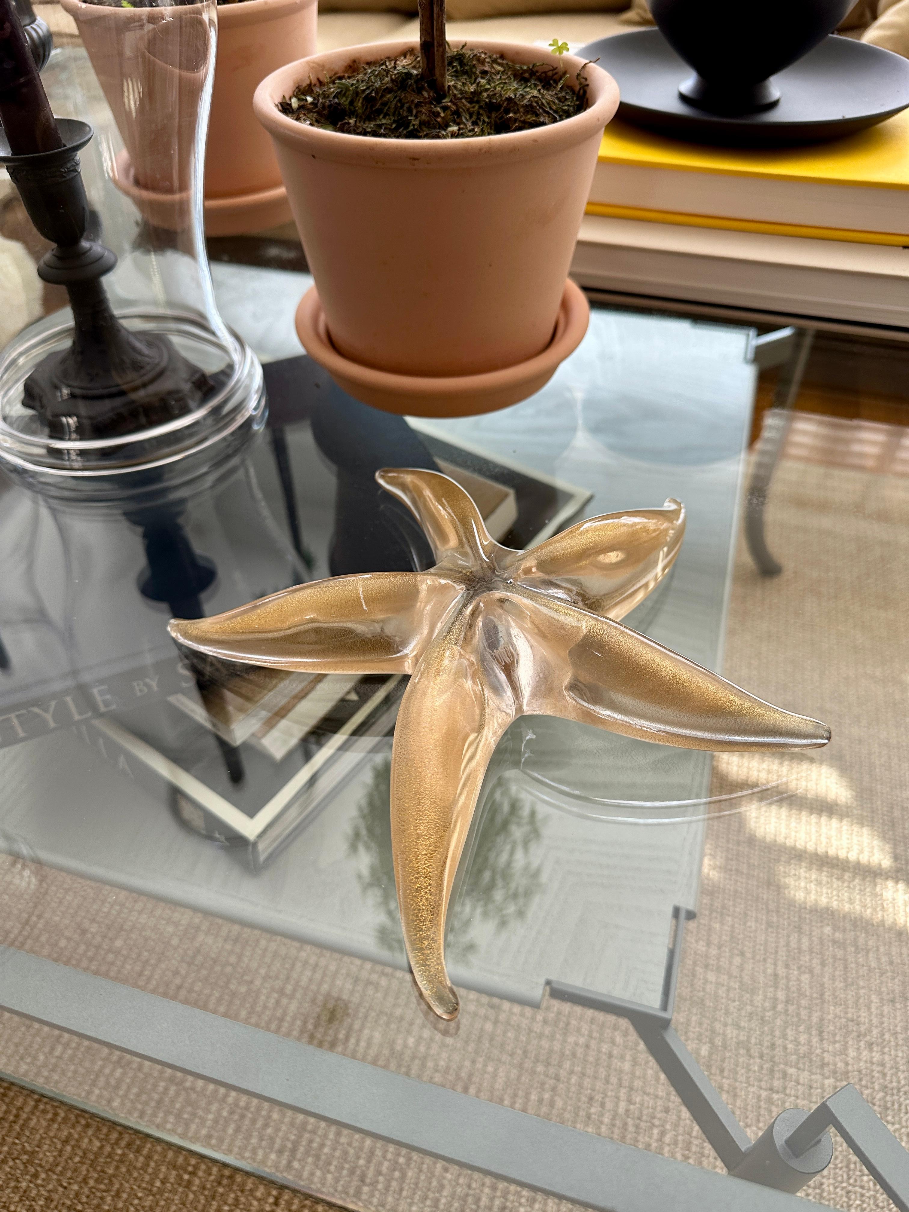 Estrella de mar de Murano dorada Fleck Diseñada por Elsa Peretti para Tiffany & Company Hecho a mano