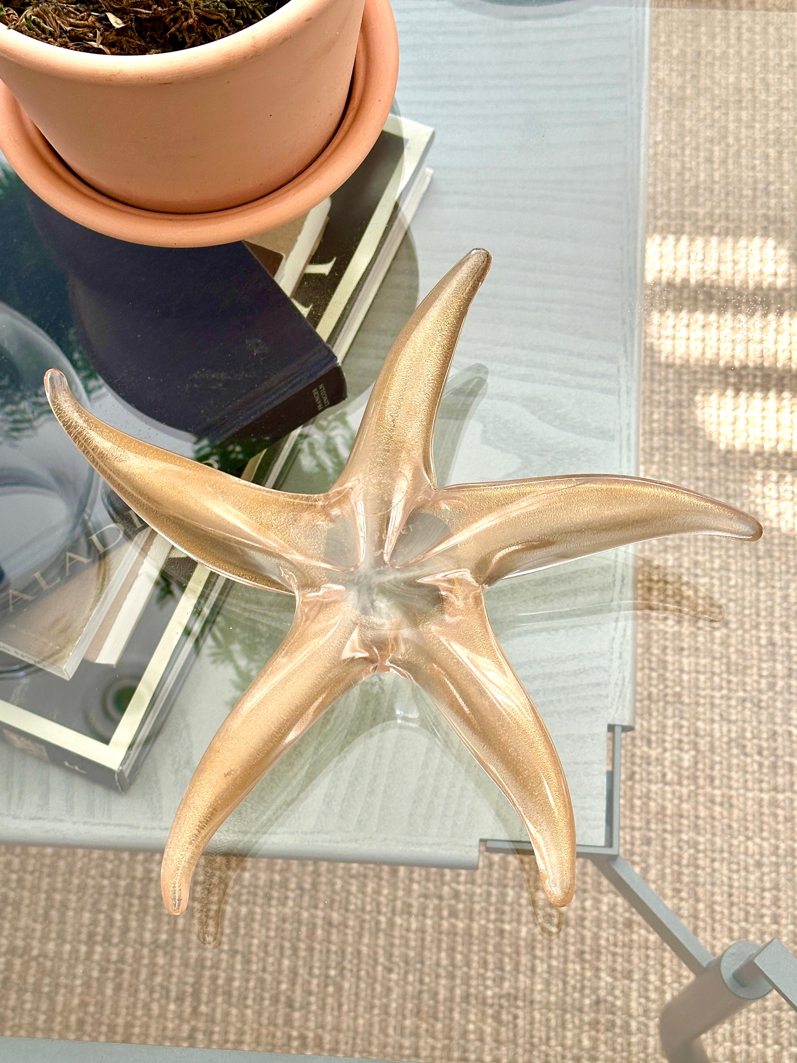 Estrella de mar de Murano dorada Fleck Diseñada por Elsa Peretti para Tiffany & Company Cristal