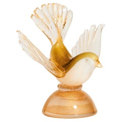 Murano Gold Flecked Glass Bird Murano Gold Flecked Glass Bird