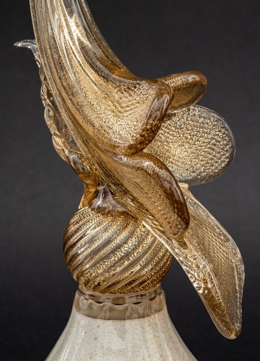 Murano Glass Murano Gold-Flecked Glass Candlesticks, 3 For Sale