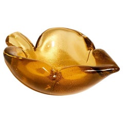 Murano Gold Flecked Leaf Catchall