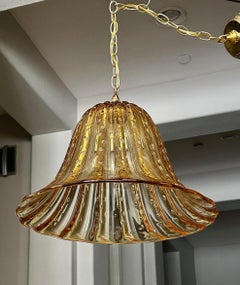 Murano Gold Glass Bell Shaped Chandelier or Pendant