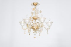 Murano Gold Glass Chandelier by Vintage Murano Gallery, 1980s