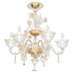 Murano Gold Glass Chandelier by Vintage Murano Gallery, 1980s