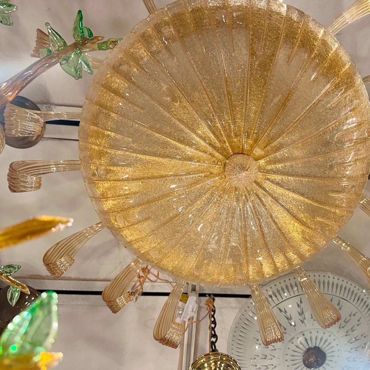 Lampadario in vetro oro di Murano in vendita 4