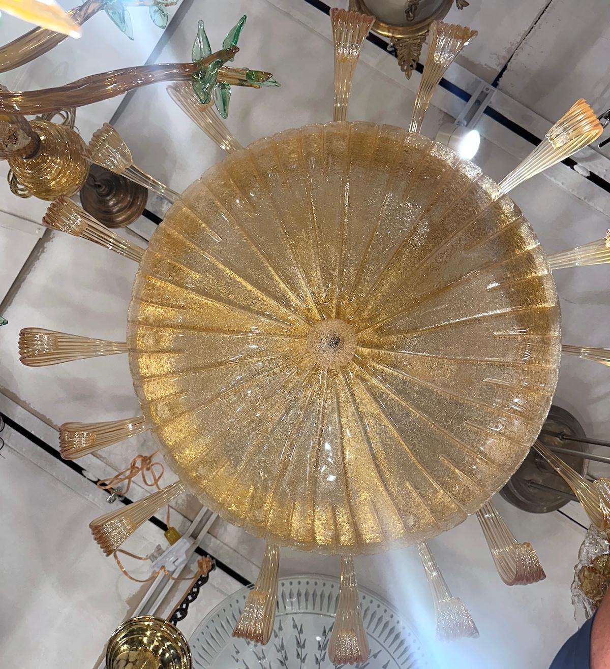 Lampadario in vetro oro di Murano in vendita 5