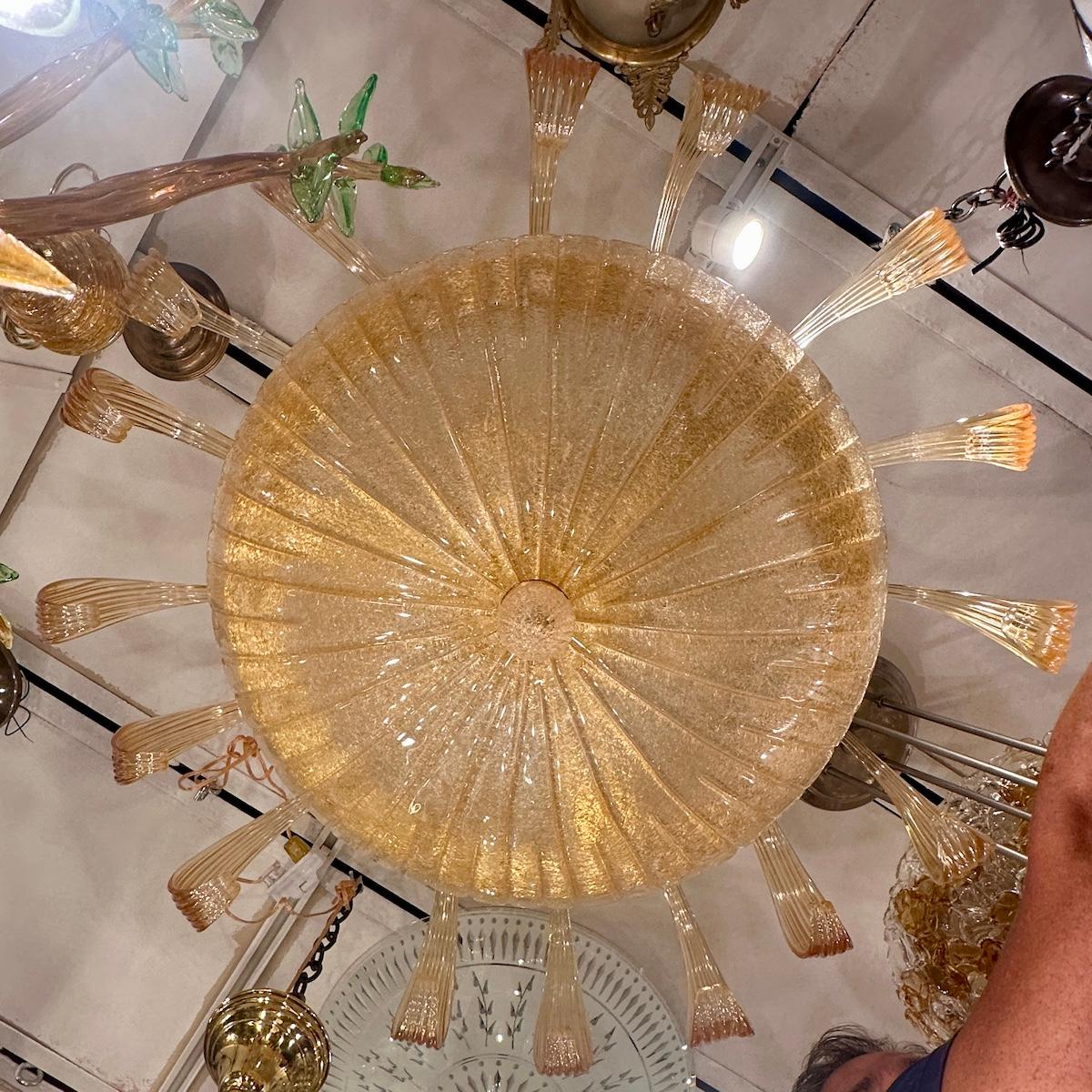 Lampadario in vetro oro di Murano in vendita 2