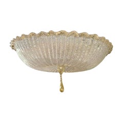Murano Gold Granola Glass Flush Mount Chandelier